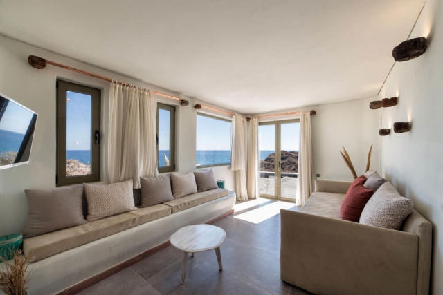 Casa Di Mare-Eco Villa- Imerovigli Santorini-Villa-Livingroom